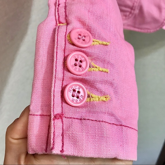 Y2K Rocawear bubblegum pink denim jean blazer cropped jacket - Picture 6 of 16